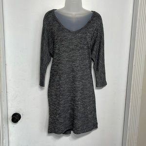Soybu 3/4 Sleeve Black Gray Midi Dress